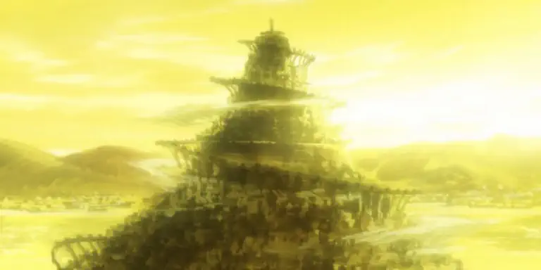 Honnouji Academy in golden lighting